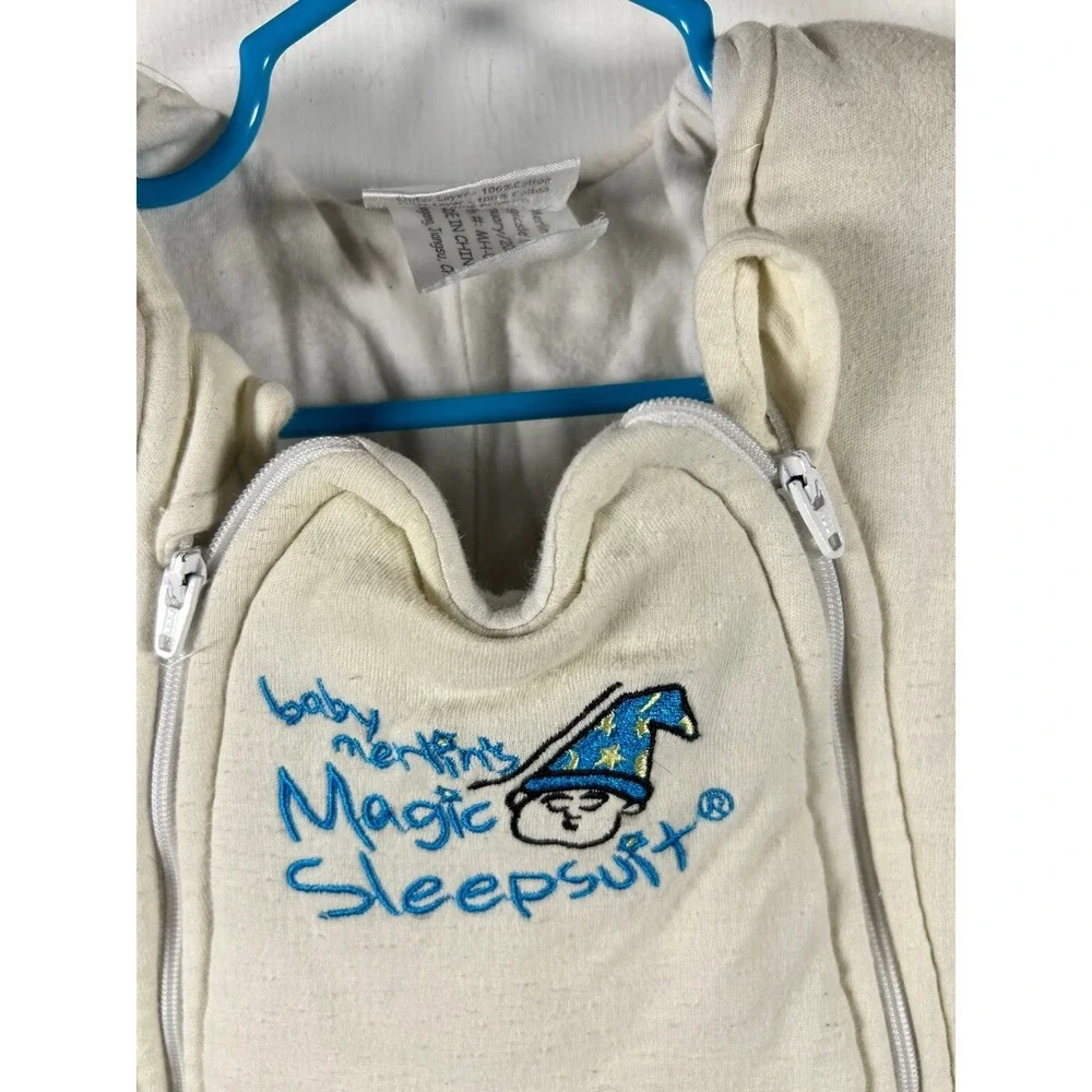 Baby Merlin Magic Sleepsuit Small 3-6 Months Cream Cotton Transition Suit Kids